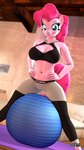 anthro anthrofied ball blue_eyes breasts cleavage clothed clothing exercise_ball female hair hand_on_hip pink_hair pose solo tight_clothing anthroponiessfm friendship_is_magic hasbro my_little_pony pinkie_pie_(mlp) equid equine horse mammal pony 3d_(artwork) 9:16 compression_artifacts digital_media_(artwork) hi_res source_filmmaker_(artwork)