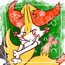 :< ambiguous_anthro ambiguous_gender anthro biped blush blush_stickers border bow_ribbon dipstick_tail featureless_crotch food front_view looking_at_viewer markings mouth_closed object_in_tail shrimp_(food) simple_background snout solo steam tail tail_markings annyui0611 nintendo pokemon braixen canid generation_6_pokemon mammal pokemon_(species) 1:1 2023 digital_drawing_(artwork) digital_media_(artwork) hi_res japanese_description portrait three-quarter_portrait translated_description