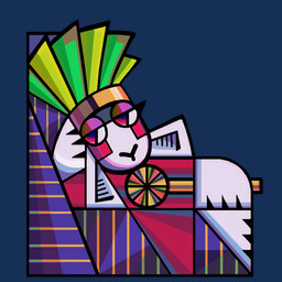 ambiguous_gender anthro blush clothed clothing cubism eyeshadow hand_on_head headdress long_ears looking_down makeup neutral_expression simple_background solo transparent_background actualpendragon luxor_empress lagomorph leporid mammal rabbit 1:1 alpha_channel digital_drawing_(artwork) digital_media_(artwork) hi_res