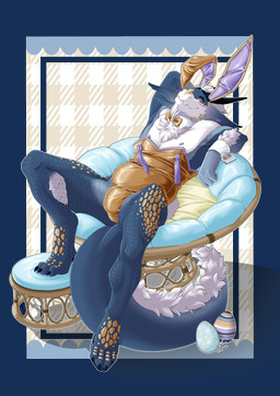 anthro blue_body blue_scales brown_clothing brown_leotard bulge chest_tuft clothing countershading fake_ears fake_rabbit_ears fur jagged_mouth leotard male nipples purple_eyes purple_nipples reclining scales smile solo tail teeth tuft white_body white_countershading doodlelu1992 playboy aziran_(fluffybastion) furred_scalie niva_(fluffybastion) scalie alpha_channel hi_res