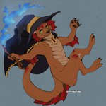 magic magic_user witch cryptcreatures mythology rynet_iorim dragon hybrid mammal mustelid mythological_creature mythological_scalie otter scalie hi_res