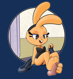 anthro bunny_costume clothing costume feet female foot_fetish foot_play footjob fur male male/female orange_body orange_fur sex solo toon_draw bonita_(gaturo) alpha_channel hi_res
