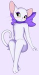 anthro blush breasts eyeshadow female makeup nude purple_ribbon simple_background smile solo thelasthope metro-goldwyn-mayer tom_and_jerry toodles_(casanova_cat_1951) toodles_galore domestic_cat felid feline felis mammal hi_res