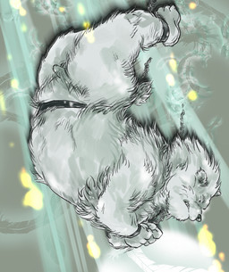 anthro belly biped black_nose bound butt chain chained genitals humanoid_hands kemono male penis slightly_chubby solo fururin555 bear mammal 2021