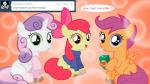 16:9 accessory apple_bloom_(mlp) bow_(feature) bow_accessory bow_ribbon clothing comic cutie_mark_crusaders_(mlp) drinking earth_pony equid equine feathered_wings feathers female feral footwear friendship_is_magic group hair_accessory hair_bow hair_ribbon hasbro horn horse jananimations juice_box legwear mammal my_little_pony mythological_creature mythological_equine mythology orange_body orange_feathers pegasus pony ribbons scootaloo_(mlp) smile socks sweater sweetie_belle_(mlp) topwear tumblr unicorn widescreen wings young