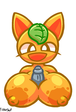 anthro areola big_breasts big_eyes bodily_fluids breast_play breasts duo erection eyelashes female food foreskin front_view fruit genitals grey_body huge_breasts humanoid_genitalia humanoid_penis inverted_nipples leaf looking_down looking_down_at_partner male male/female nipples nude open_mouth open_smile orange_(fruit) orange_areola orange_body orange_nipples partially_retracted_foreskin penile penis plant pointy_ears prick_ears sex simple_background smile titfuck white_background filthyskull animal_crossing nintendo tangy_(animal_crossing) domestic_cat elemental_creature felid feline felis flora_fauna food_creature living_fruit mammal 2023 aliasing binary_drawing cel_shading digital_drawing_(artwork) digital_media_(artwork) shaded signature