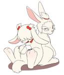 blush duo feral feralized glare hair hair_over_eyes looking_at_viewer male simple_background white_background manmosu_marimo hooligan_rabbit_(marimo) lagomorph leporid lionhead_rabbit mammal rabbit digital_media_(artwork)