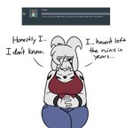 anthro ask_blog asriel_dreemurr_(god_form) big_breasts boss_monster_(undertale) bovid breasts caprine cleavage clothed clothing crossgender ellipsis english_text female fur goat hair hair_over_eye heart_(marking) horn huge_breasts long_ears mammal markings mtf_crossgender one_eye_obstructed robertge sad simple_background solo text undertale undertale_(series) white_background white_body white_fur