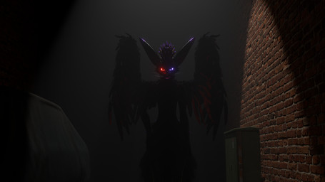 9_tails alley anthro car dark dark_alley feathers female glowing glowing_eyes hand_on_hip hand_on_side looking_at_viewer looking_down multi_tail open_mouth open_smile overhead_lighting shadow smile solo standing tail vehicle wings kyuvulpes kyu_vulpes canid canine fox mammal rexouium 16:9 3d_(artwork) digital_media_(artwork) hi_res widescreen