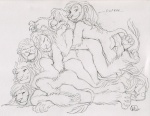 4_toes anthro butt claws eyes_closed feet felid fur group group_sex happy intraspecies kwik_(artist) lgbt_pride lion looking_at_viewer lying male male/male mammal nude on_front orgy pantherine pawpads paws playing_with_hair sex simple_background sketch smile tail toes traditional_media_(artwork) train_position