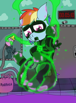 age_regression ambiguous_gender baby_bottle big_diaper clothed clothing cosplay crossover_cosplay detailed_background diaper door duo excessive_feces eye_mask feces feral formula glowing goo_pool green_lantern_ring hyper hyper_feces looking_down mane multicolored_mane neonate pacifier pink_eyes pink_goo quadruped rainbow_mane silhouette soiled_diaper solo_focus stained_diaper superhero superhero_costume suspension timer unclean_diaper used_diaper wearing_diaper wet wet_body wet_clothing window wings young young_feral m3g4 friendship_is_magic green_lantern hasbro my_little_pony mythology rainbow_dash_(mlp) equid equine horse mammal mythological_creature mythological_equine pegasus pony 2021 crossover digital_media_(artwork) flat_colors hi_res story story_in_description