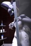 alternate_form anthro bedroom_eyes breasts cutie_mark female half-closed_eyes inside looking_at_viewer narrowed_eyes naughty_face neck_ring nipple_piercing nipples nude piercing seductive shampoo shower solo tongue tongue_out muetank friendship_is_magic hasbro my_little_pony zecora_(mlp) equid equine horse mammal pony zebra 3d_(artwork) digital_media_(artwork) hi_res source_filmmaker_(artwork)