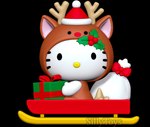 3d_modeling 3d_print anthro bag bow_ribbon christmas_clothing christmas_headwear clothing ears_up female gift hat headgear headwear holidays raised_tail santa_hat simple_background sled solo tail yellow_nose sillytoys christmas hello_kitty_(series) sanrio felid feline mammal 3d_(artwork) digital_media_(artwork) hi_res