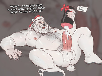 5_fingers after_masturbation after_orgasm after_penile_masturbation anthro areola balls barazoku beard belly belly_hair biceps big_balls big_muscles big_penis biped black_nose blowup_background blurred_background blush bodily_fluids body_hair breath butt chest_hair christmas_clothing christmas_headwear claws clothing cum cum_in_sex_toy cum_on_balls cum_on_own_balls cum_on_own_penis cum_on_penis cum_on_self erection eyebrows eyewear facial_hair feet fingerpads fingers foreskin fur genital_fluids genitals gift gift_bow gift_tag glans glasses grey_claws grey_finger_claws grey_pawpads grey_toe_claws happy_trail hat hat_only headgear headgear_only headwear headwear_only holding_object holding_penetrable_sex_toy holding_sex_toy holidays humanoid_feet humanoid_genitalia humanoid_hands humanoid_penis looking_at_genitalia looking_at_own_penis looking_at_penis looking_at_self lying male male_anthro manly mature_anthro mature_male mostly_nude mostly_nude_anthro mostly_nude_male musclegut muscular muscular_anthro muscular_male mustache navel nipples on_back open_mouth open_smile overweight overweight_anthro overweight_male panting partially_retracted_foreskin pawpads pecs penetrable_sex_toy penis pince-nez pink_areola pink_glans pink_nipples pink_penis plantigrade pubes round_glasses santa_hat sex_toy shaft_divide short_tail simple_background smile solo spread_legs spreading tail talking_to_self teeth text three-quarter_view toe_claws toes vein veiny_penis wearing_glasses white_beard white_body white_facial_hair white_fur white_mustache dullaram christmas santa_claus bear mammal polar_bear ursine 4:3 character_name digital_media_(artwork) english_text full-length_portrait hi_res portrait