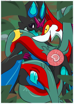 black_eyes black_sclera bodily_fluids cum cum_in_vagina cum_inside female genital_fluids impregnation male male/female ovum sperm_cell yellow_eyes screamoshaymin nintendo pokemon generation_5_pokemon generation_6_pokemon noivern pokemon_(species) serperior absurd_res hi_res