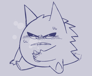 blush bodily_fluids cum cum_on_hand erection genital_fluids genitals male penis simple_background solo sweat tail tail_motion tailwag shrinkshrank nintendo pokemon generation_1_pokemon gengar pokemon_(species) 2019 aliasing digital_media_(artwork) hi_res sketch