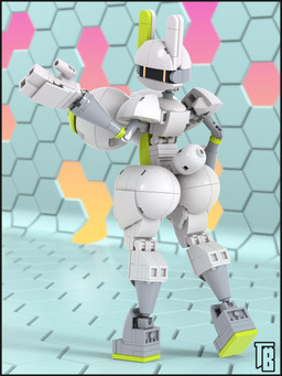 3_fingers anthro big_breasts big_butt black_border border breasts butt cybernetics female fingers futuristic genitals glowing glowing_eyes huge_breasts hyper hyper_breasts industrial lego_brick machine model_kit nipples nude nude_female rear_view rev-rabbit robotic solo standing synthetic vulva white_body thiccbrick lego robot_anthro 3:4 3d_(artwork) digital_media_(artwork) hi_res