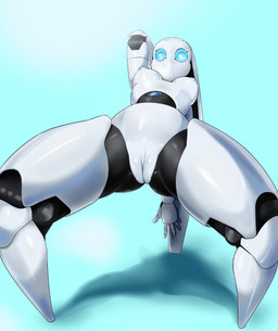 big_breasts blue_eyes blue_nipples breasts crab_walk featureless_feet feet female front_view genitals glistening glistening_body glistening_genitalia gradient_background humanoid_genitalia innie_vulva looking_at_viewer machine metallic_hair mouthless nipples not_furry nude pseudo_hair simple_background solo spread_legs spreading teal_background vulva mdthetest disney fireball_(disney) drossel_von_flugel_(fireball) android humanoid robot robot_humanoid hi_res