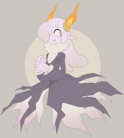 blush blush_lines clothed clothing female humanoid_pointy_ears not_furry pointy_ears solo weeeeps elemental_creature elemental_humanoid ghost humanoid spirit wax_creature hi_res