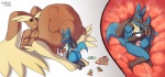 anthro belly big_belly bisexual black_body black_fur blue_body blue_fur breasts canid canine cuddling erection female fisting fur generation_4_pokemon genitals group group_sex impious internal knot lagomorph larger_female larger_male lopunny lucario male male/female male/male mammal multiple_inside multiple_prey muscular muscular_female nintendo nipples nude penetration penis pokemon pokemon_(species) red_eyes sex sex_inside_body size_difference smaller_male tail threesome trainer trio unbirthing vaginal vaginal_fisting vore yellow_body yellow_fur