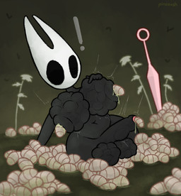 anthro ball_bulge balls big_balls big_breasts big_penis birth black_body bog breast_infestation breasts cock_vore emanata erection exclamation_point genitals gynomorph humanoid_genitalia humanoid_penis infestation intersex live_birth living_insertion navel nipple_birth nipple_fetish nipple_penetration nipple_play nipple_vore nipples parasite penetration penile penis sinking solo surprised swamp urethral urethral_bulge urethral_penetration vore weapon wide_eyed wide_hips pincoosh hollow_knight:_silksong hollow_knight_(franchise) team_cherry hornet_(hollow_knight) arthropod humanoid insect larva maggot digital_media_(artwork) hi_res signature