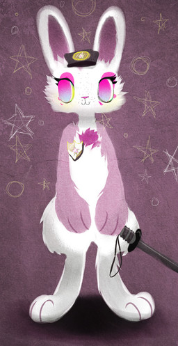 abstract_background anthro clothing female fur hat headgear headwear holding_melee_weapon holding_object holding_sword holding_weapon melee_weapon multicolored_body multicolored_fur pink_arms pink_body pink_fur solo standing sword two_tone_body two_tone_fur weapon naircat lagomorph leporid mammal rabbit 2013 digital_media_(artwork) digital_painting_(artwork) painting_(artwork)