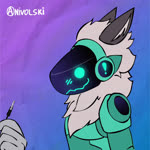 ambiguous_gender anthro electronics humor machine male protogen_armor protogen_face protogen_visor solo usb anivolski protogen 1:1 animated short_playtime sound webm