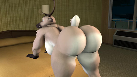 anthro antlers barely_visible_genitalia barely_visible_vulva bed bedroom_eyes bent_over big_butt bouncing_butt breasts bubble_butt butt butt_jiggle curvy_figure female furniture genitals horn huge_butt inside jiggling looking_at_viewer mattress muscular muscular_female narrowed_eyes nude presenting presenting_hindquarters seductive shaking_butt side_boob smile solo tail teeth thick_thighs vulva wide_hips kyleroo petruz_(modeler) reindeer_(petruz) deer mammal 16:9 3d_(artwork) 3d_animation animated digital_media_(artwork) no_sound short_playtime source_filmmaker_(artwork) video widescreen