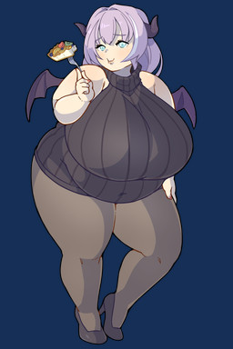 2_horns 5_fingers back_wings bare_shoulders belly big_breasts biped black_clothing black_dress black_footwear black_high_heels black_horn black_membrane black_sweater black_topwear black_wings blue_eyes blueberry_(fruit) breasts clothed clothed_female clothed_humanoid clothing colored_nails dress eating eyebrow_through_hair eyebrows eyelashes female female_humanoid fingernails fingers food footwear front_view fruit hair hand_on_hip hand_on_own_hip high_heels horn huge_breasts kiwifruit legwear light_body light_skin looking_at_viewer membrane_(anatomy) membranous_wings nails navel_outline overweight overweight_female overweight_humanoid pantyhose pastry pie pineapple plant red_fingernails red_nails shoes simple_background small_wings solo strawberry sweater sweater_dress thick_thighs topwear translucent translucent_hair transparent_background wings morningpanda vtuber agano_mai demon demon_humanoid horned_humanoid humanoid succubus winged_humanoid 2023 2:3 absurd_res alpha_channel colored full-length_portrait hi_res portrait