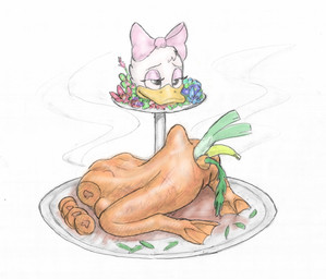 anal anal_penetration anthro avian_feet banana beak bow_ribbon breast_squish breasts carrot character_prepared_as_food decapitation female flower food fruit gore gore_focus leek mutilation onion orange_beak penetration plant platter simple_background solo squish steam vegetable white_background meowmere disney daisy_duck anatid anseriform avian bird duck absurd_res hi_res