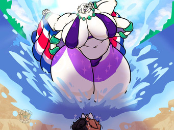 anthro big_breasts breasts duo female huge_breasts huge_thighs hyper hyper_breasts hyper_thighs male male/female size_difference thick_thighs cantonmesh emilia_coyle mateus_veiles domestic_cat felid feline felis lagomorph leporid mammal rabbit 4:3 hi_res