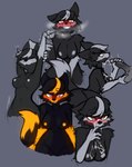 5_fingers anthro areola balls black_body black_fur black_tail blush bodily_fluids breasts breath cum cum_in_mouth cum_inside cum_on_breasts cum_on_face dipstick_tail disembodied_balls disembodied_penis eyebrow_through_hair eyebrows female female_anthro fingers fur genital_fluids genitals glowing glowing_areola glowing_body glowing_fur glowing_nipples grey_areola grey_body grey_fur grey_nipples grey_tail hair handjob heart_pupils holding_balls male markings navel nipples nude nude_anthro nude_female orange_areola orange_body orange_eyes orange_fur orange_nipples penile penis purple_eyes sex stretching tail tail_markings translucent translucent_hair mewgle canid canine fox mammal 2025 hi_res