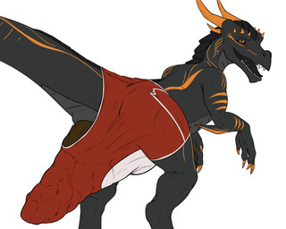 anus anus_outline ass_up big_bulge big_tail bottomwear bulge butt casual_pooping casual_soiling claws clothed clothing crowning_feces detailed_bulge excessive_feces feces feral hard_feces horn huge_bulge hyper hyper_feces hyper_soiling inviting inviting_viewer leaning leaning_forward looking_at_viewer looking_back looking_over_shoulders male markings paws pooping pubis pubis_bulge raised_hips raised_tail revealing_outfit scales scatplay seductive shorts skimpy soiling soiling_bottomwear soiling_clothing soiling_pants soiling_shorts soiling_underwear solo spread_legs spreading suggestive tail tailbutt teasing thick_tail tight_bottomwear tight_bulges tight_clothing tight_shorts tight_underwear underwear conditional_dnp samagthrav2 ashkor alien dinosaur dromaeosaurid prehistoric_species reptile saurischian scalie theropod velociraptor 5:4 absurd_res hi_res