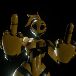 4_fingers anthro areola beakless big_breasts black_background breasts double_middle_finger eyelashes fangs female fingers front_view gesture hand_gesture hollow_eyes looking_at_viewer machine middle_finger nipples non-mammal_breasts non-mammal_nipples open_mouth open_smile purple_areola purple_nipples simple_background smile smiling_at_viewer soft_abs solo teeth wide_hips yellow_body atumalaca atumalaca_(modeler) five_nights_at_freddy's five_nights_at_freddy's_2 scottgames toy_chica_(fnaf) animatronic avian bird chicken galliform phasianid robot robot_anthro 2025 3d_(artwork) digital_media_(artwork)