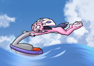 5_toes ambiguous_gender anthro casual_nudity claws cloud countershade_feet countershading digit_ring fast feathers feet fur jetski jewelry male nude paws pink_body pink_fur pink_soles plantigrade pokemorph purple_eyes ring sea sky soles solo tail toe_ring toes two_tone_feet two_tone_paws water wrinkled_feet wrinkles rodricoro nintendo pokemon fan_character kerolink generation_4_pokemon pokemon_(species) weavile absurd_res colored digital_media_(artwork) full-length_portrait hi_res portrait shaded