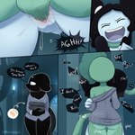 abuse anthro anthro_dominating_human anthro_penetrating anthro_penetrating_human anthro_raping_human big_butt biped black_body black_fur black_hair blue_eyes bodily_fluids brat_taming butt clenched_eyes detailed_background dialogue double_ponytail erection explicitly_stated_nonconsent eyes_closed female female_penetrated forced front_view fur genital_fluids green_body green_fur gynomorph gynomorph/female gynomorph_dominating_female gynomorph_penetrating gynomorph_penetrating_female gynomorph_raping_female hair huge_hips human_on_anthro human_penetrated intersex intersex/female intersex_penetrating intersex_penetrating_female interspecies moan penetration penile penile_penetration penis_in_pussy rape rape_as_punishment rear_view restrained restrained_by_tentacles ruff screaming sex small_waist speech_bubble tears_of_pain tentacle_around_neck tentacles text thick_thighs thrusting vaginal vaginal_fluids vaginal_penetration white_body white_skin wide_hips phosenpai alexon_jaychara pholi bovid caprine goat human hybrid lagomorph leporid mammal rabbit symbiote 1:1 comic english_text hi_res