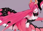 clothed clothed_feral clothing female feral horn jewelry lingerie lingerie_on_feral red_body red_scales scales simple_background solo tail wings nii_the_sourou drakengard mythology square_enix angelus dragon mythological_creature mythological_scalie scalie hi_res