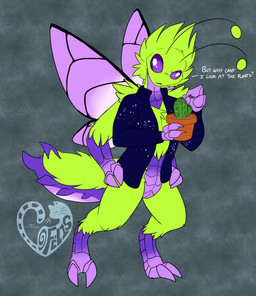 4_arms ambiguous_gender bottomless cactus clothed clothing multi_arm multi_limb plant plant_pot solo wings felisrandomis arthropod insect lepidopteran moth hi_res