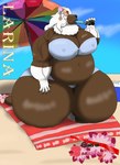 alythewolfcat anthro beach bikini clothing dessert ear_piercing ear_ring eyewear female food hi_res huge_thighs hyper hyper_thighs ice_cream larina magazine_page mammal muscular mustelid orange_eyewear orange_sunglasses otter overweight overweight_female piercing pinup popsicle popsicle_in_mouth pose ring_piercing sea_otter sitting solo sunglasses swimwear thick_thighs towel two-piece_swimsuit umbrella wide_hips