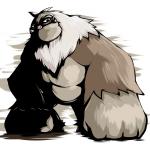ambiguous_gender brown_body brown_fur fur looking_at_viewer simple_background solo yilx nintendo pokemon generation_3_pokemon mammal pokemon_(species) slaking 1:1 brown_theme