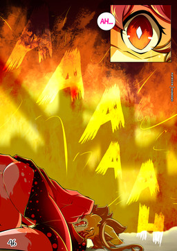 anthro anus barely_visible_anus barely_visible_genitalia barely_visible_vulva bodily_fluids brown_body brown_fur brown_hair brown_nose butt clothed clothing crying dialogue female fire fur genitals hair kneeling outside page_number partially_clothed snow solo speech_bubble sweat tail tears teeth text vulva white_body white_fur amazinggwen ash_(amazinggwen) deer hybrid mammal 2025 comic english_text hi_res