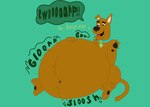 abdominal_bulge after_vore ambiguous_gender ambiguous_prey anthro anthro_pred arm_tuft belly belly_play belly_tuft big_belly black_eyebrows black_spots brown_body brown_fur bulge burp_cloud burping collar collar_only dialogue digestion digestion_noises duo eyebrows fur glorp growling hand_on_belly hand_on_own_belly head_tuft huge_belly laugh laughing_pred looking_at_belly looking_down looking_down_at_belly looking_pleasured male male_pred motion_lines multicolored_body multicolored_collar multicolored_fur navel navel_outline navel_tuft nude obese obese_anthro obese_male on_ground on_the_floor onomatopoeia overweight overweight_anthro overweight_male pawpads paws post_vore_weight_gain rumbling_stomach same_size_pred same_size_prey same_size_vore satisfaction satisfied satisfied_look shoulder_tuft simple_background sitting sitting_on_ground slosh sloshing sloshing_belly sound_effects speech_impediment spots tail tail_tuft talking_to_prey teasing text three-quarter_view tuft unseen_prey unwilling_prey vore weight_gain willing_pred mandro22 hanna-barbera scooby-doo_(series) scooby-doo canid canine canis domestic_dog great_dane mammal mastiff molosser absurd_res hi_res portrait story story_in_description three-quarter_portrait