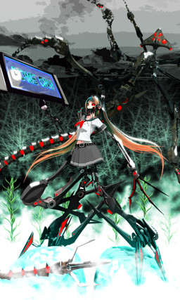 3_fingers accessory ambiguous_gender asian_clothing belt bottomwear bow_ribbon brain claws clothing east_asian_clothing electronics female female_humanoid feral fingers glowing glowing_eyes group hair hair_accessory hair_bow hair_ribbon japanese_clothing japanese_school_uniform long_hair long_tail looking_at_viewer machine male male_feral midriff monitor multi_eye multi_limb organs pleated_skirt red_eyes ribbons school_uniform seaweed serafuku skirt tail text trio twintails_(hairstyle) uniform deino_(artist) calne_ca magnesium_(deino) television_(deino) arthropod crustacean humanoid isopod malacostracan robot robot_feral robot_humanoid 2012 3:5 3d_(artwork) absurd_res autodesk_3ds_max_(artwork) digital_media_(artwork) english_text hi_res