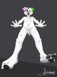 anatomically_correct anatomically_correct_genitalia animal_genitalia anthro balls biped black_pawpads blush bodily_fluids drooling drooling_tongue feet fully_sheathed fur genitals green_spots grey_hair hair male male_anthro markings multicolored_body multicolored_fur orgasm_face pawpads paws pink_spots plantigrade purple_eyes saliva sheath small_balls solo spots spotted_markings toes tongue tongue_out white_body white_fur young young_anthro young_male sketchyartist jakey_(jakeypup) canid canine mammal digital_media_(artwork) hi_res