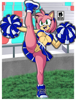 anthro bottomwear breasts cheerleader cheerleader_outfit clothed clothing female flexible footwear genitals grass hair holding_pom_poms midriff navel no_underwear on_one_leg one_leg_up open_mouth outside pink_body plant pom_poms raised_leg shoes skirt smile socks solo splits spread_legs spreading standing teeth topwear under_boob vertical_splits vulva skwid sega sonic_the_hedgehog_(series) amy_rose eulipotyphlan hedgehog mammal 3:4 digital_media_(artwork) hi_res