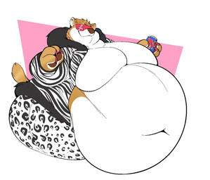 4_fingers anthro belly belly_overhang big_belly big_butt big_moobs black_clothing bottomwear brown_nose butt can chubby_cheeks claws clothed clothed_anthro clothing container double_chin eyewear fingers fur furry_tail holding_can holding_container holding_object huge_belly huge_butt huge_hips huge_moobs hyper hyper_belly jacket male moobs morbidly_obese morbidly_obese_anthro morbidly_obese_male navel obese obese_anthro obese_male open_clothing open_jacket open_topwear overweight overweight_anthro overweight_male painted_claws pants smile solo spots sunglasses tail topwear white_body white_clothing white_fur wide_hips yellow_body yellow_fur boot_(artist) felid leopard mammal pantherine 2022 colored