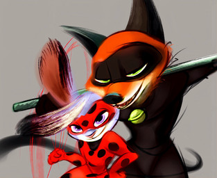 afterimage anthro bell bell_collar clothed clothed_anthro clothing collar cosplay crossover_cosplay domino_mask duo eyemask eyewear female female_anthro green_eyes larger_male male male_anthro mask pink_nose pose purple_eyes simple_background size_difference smaller_female smile nibkman0304 disney miraculous_ladybug zootopia cat_noir judy_hopps miraculous_ladybug_(character) nick_wilde canid canine european_rabbit fox lagomorph leporid mammal oryctolagus rabbit red_fox true_fox colored crossover digital_media_(artwork) hi_res sketch