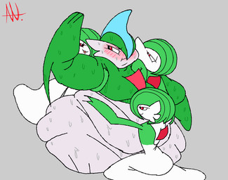 arm_grab arm_squish bedroom_eyes belly belly_grab belly_hug belly_overhang belly_play belly_rolls belly_squish belly_worship big_belly big_cheeks blep blush blush_lines blushing_profusely bodily_fluids body_worship butt chest_spike chubby_cheeks dominant dominant_female dominant_humanoid double_chin embarrassed fat_arms fat_legs fat_rolls female frown grabbing_from_behind green_body green_hair grey_background groping_from_behind group hair hair_over_eye hug hugging_another hugging_from_behind kneeling larger_male larger_sub leg_rolls looking_at_another looking_at_another's_belly looking_at_belly looking_back looking_back_at_another male male/female male_focus moobs morbidly_obese morbidly_obese_humanoid morbidly_obese_male musk narrowed_eyes not_furry obese obese_humanoid obese_male overweight overweight_humanoid overweight_male pouting pseudo_clothing raised_arm red_eyes reluctant seductive self-conscious simple_background size_difference smaller_female smile smirk smug spikes spikes_(anatomy) squish submissive submissive_humanoid submissive_male sweat sweaty_arms sweaty_belly sweaty_face sweaty_hips sweaty_legs sweaty_moobs sweaty_thighs tongue tongue_out weight_difference white_body wide_hips alt_for_fat_art nintendo pokemon gallade gardevoir generation_3_pokemon generation_4_pokemon humanoid pokemon_(species) 2023 digital_drawing_(artwork) digital_media_(artwork) flat_colors mixed_media signature