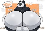 anthro ass_clapping balls bear belly big_balls big_breasts big_butt blush bodily_fluids breasts butt dialogue digital_media_(artwork) dogslickingsoda dreamworks english_text fur genitals giant_panda glistening glistening_body huge_balls huge_butt hyper hyper_butt kung_fu_panda looking_back male mammal master_po_ping nude overweight overweight_male rear_view simple_background smile solo sweat sweaty_butt tail text thick_thighs thought_bubble twerking voluptuous_male watermark wide_hips