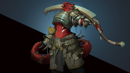 abs anthro armor big_tail clothing female gauntlets gloves handwear melee_weapon muscular muscular_anthro muscular_female plate_armor red_body red_scales scales solo sword tail weapon weapon_on_shoulder glewes dungeons_and_dragons hasbro wizards_of_the_coast dragonborn_(dnd) scalie 16:9 hi_res widescreen